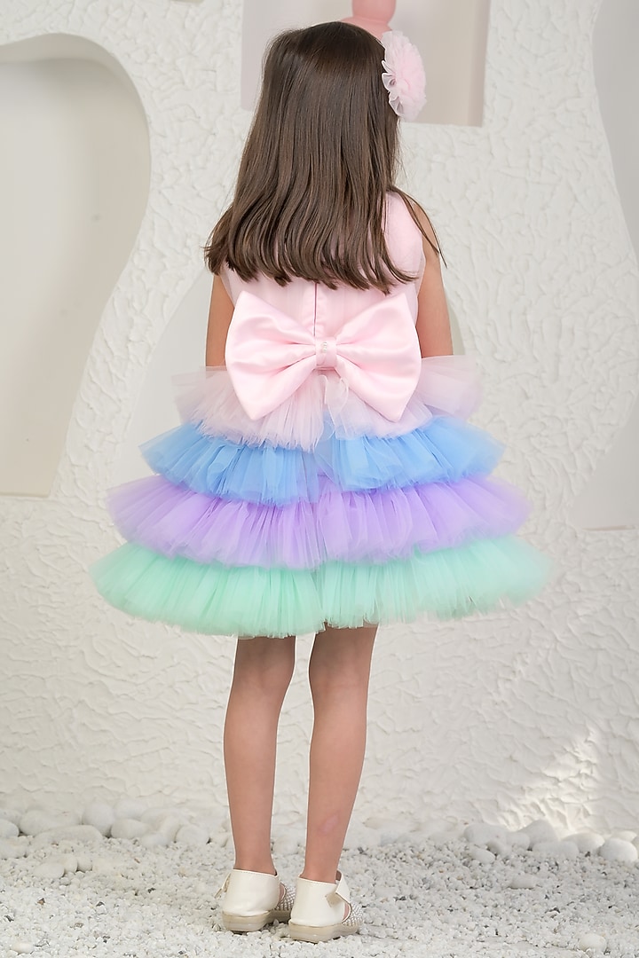 Multi-Colored Soft Net Unicorn Dress For Girls by MIAKKI KIDS at Pernia's Pop Up Shop
