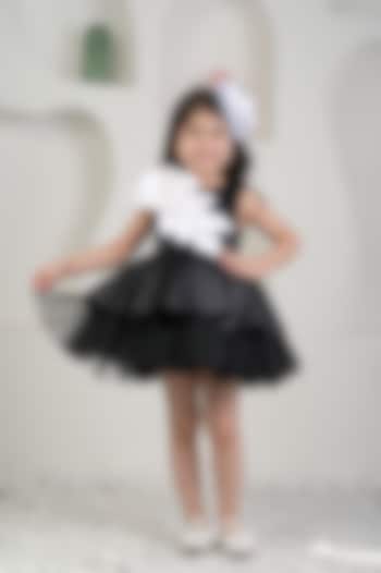 Black Satin Dress For Girls by MIAKKI KIDS at Pernia's Pop Up Shop