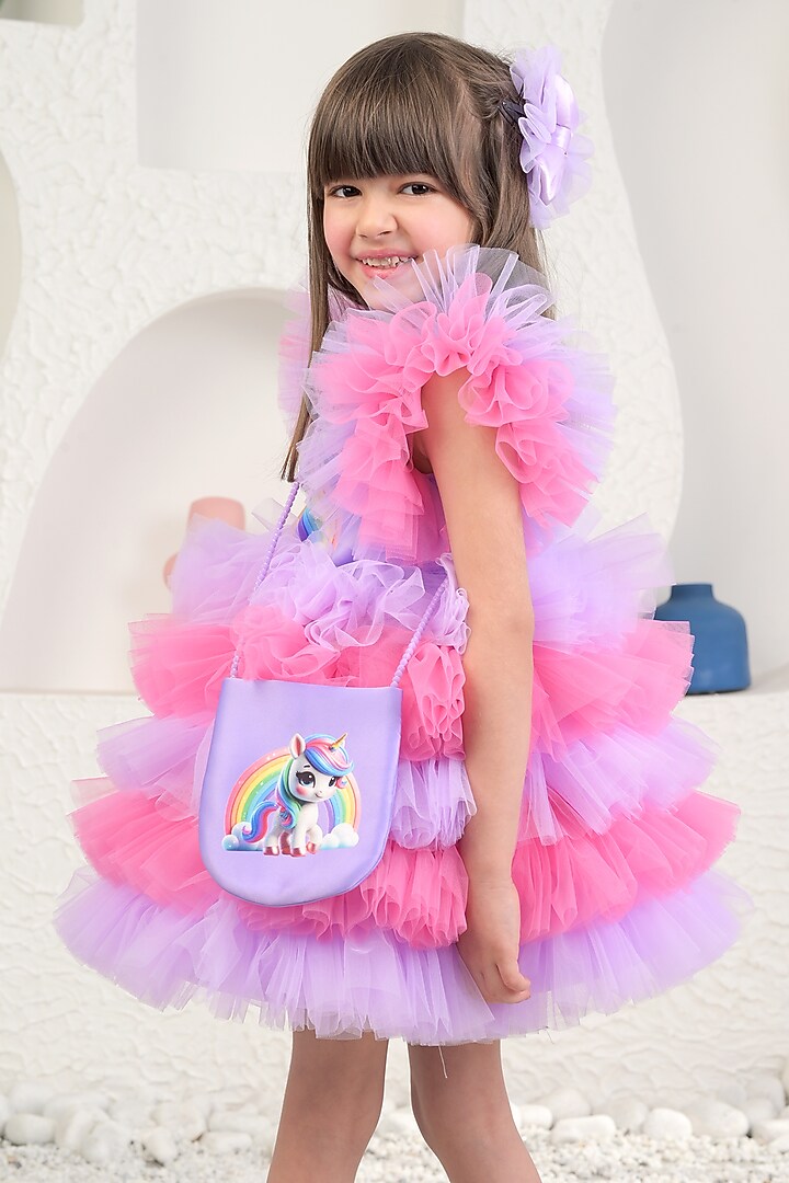 unicorn dress girls Purple Satin & Soft Net Rainbow For by MIAKKI KIDS at Pernia's Pop Up Shop Also you can give Color:Ivory Navy Flower girl classique Women's Cream Designer Maxi