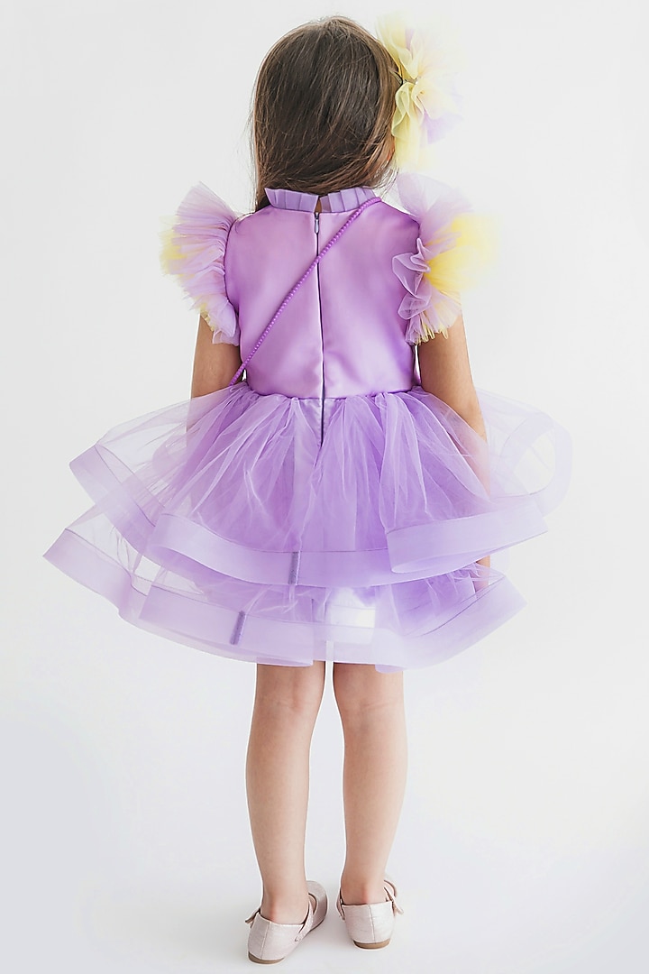 Lavender Satin Dress by MIAKKI KIDS at Pernia's Pop Up Shop