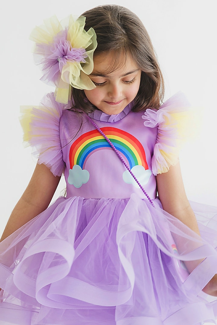 Lavender Satin Dress by MIAKKI KIDS at Pernia's Pop Up Shop