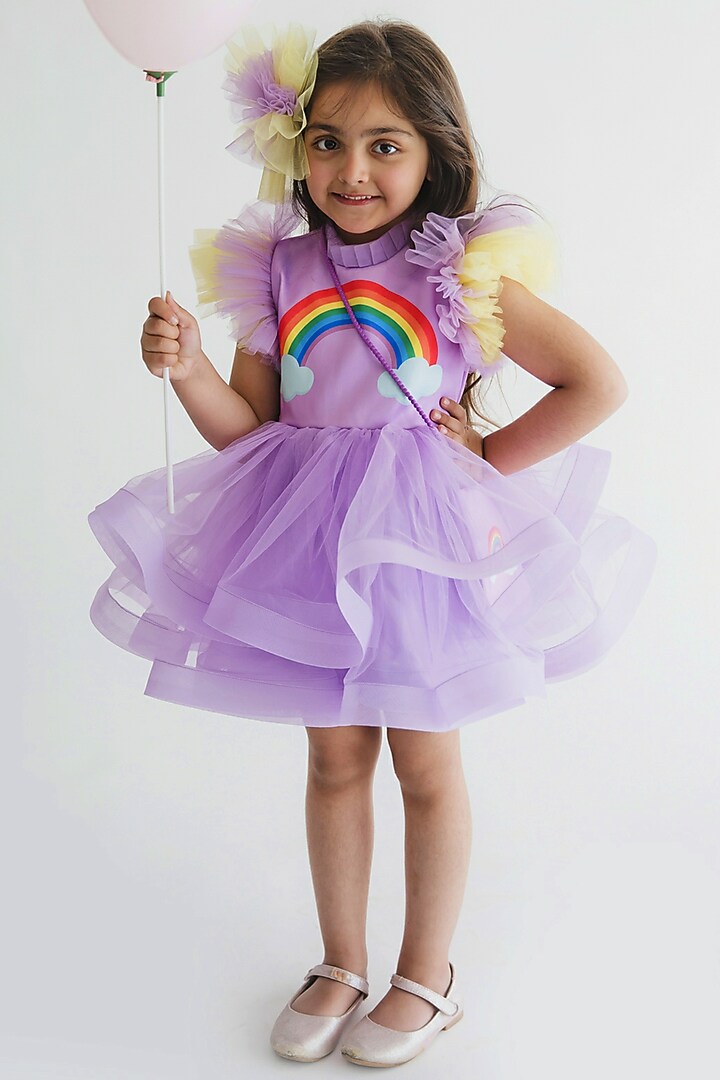 Lavender Satin Dress by MIAKKI KIDS at Pernia's Pop Up Shop