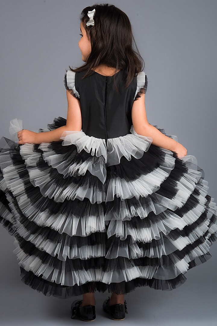 Black Silk Gown by MIAKKI KIDS at Pernia's Pop Up Shop