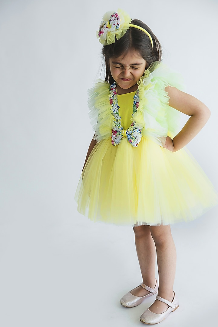 Yellow Sequins Dress by MIAKKI KIDS at Pernia's Pop Up Shop