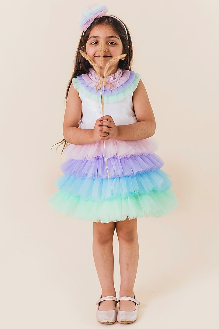 Multi-colored Satin Dress by MIAKKI KIDS at Pernia's Pop Up Shop