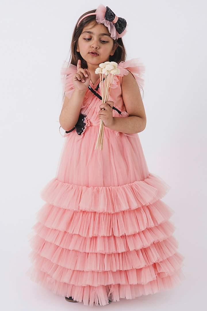 Pink Satin Gown by MIAKKI KIDS at Pernia's Pop Up Shop