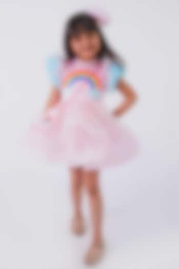 Baby Pink Satin Dress For Girls by MIAKKI KIDS