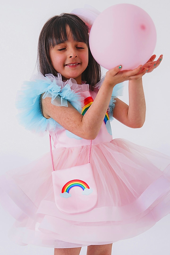 Baby Pink Satin Dress by MIAKKI KIDS at Pernia's Pop Up Shop