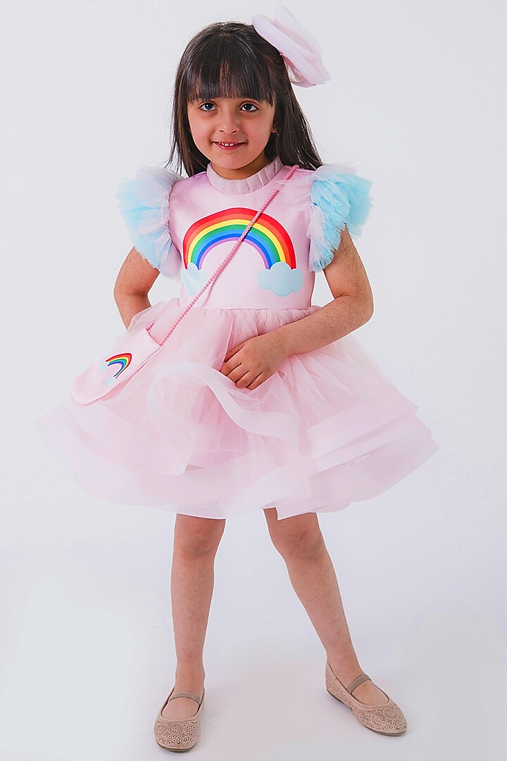 Baby Pink Satin Dress by MIAKKI KIDS at Pernia's Pop Up Shop