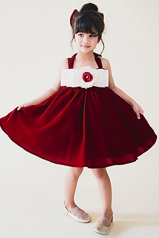 Red Velvet Dress by MIAKKI KIDS