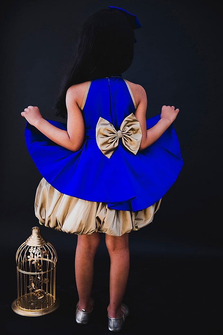 Blue Silk Dress by MIAKKI KIDS at Pernia's Pop Up Shop
