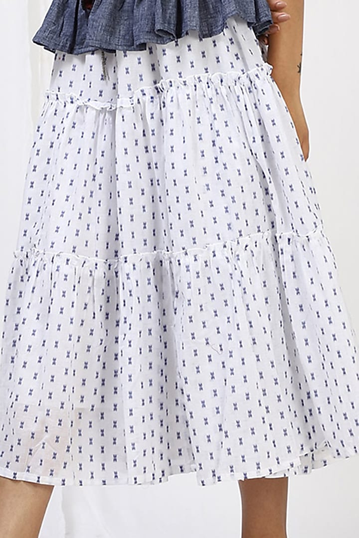 White Printed Jacket Maxi Summer Dress by Miar Designs-By Siddhi Shah at Pernia's Pop Up Shop