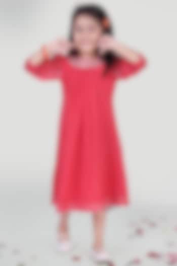 Coral Pink Summer Dress For Girls by Mini Chic at Pernia's Pop Up Shop