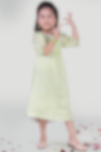 Pastel Green Party Dress For Girls by Mini Chic