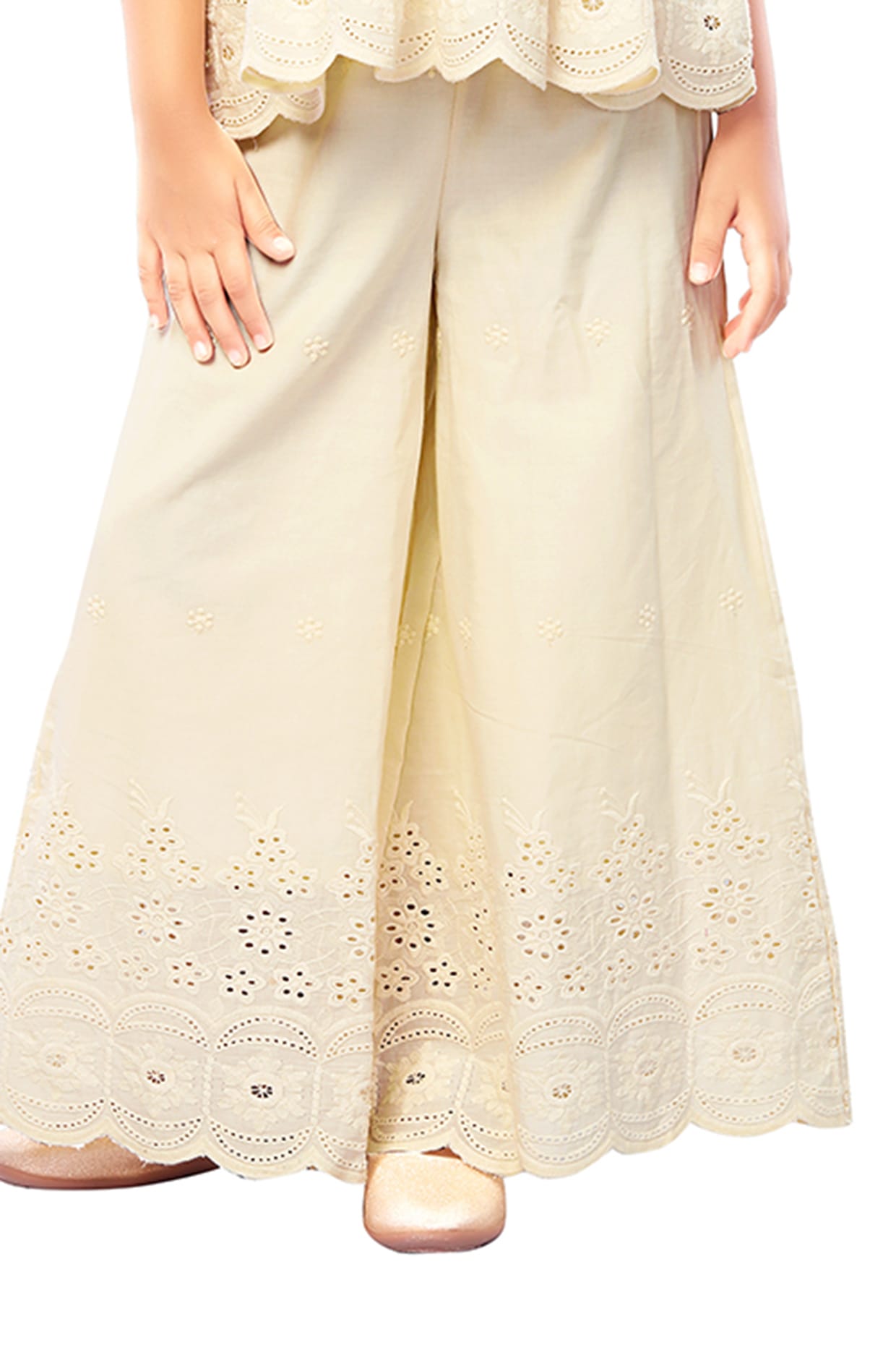 Modern Fabclub Rayon Off White Solid Plain Free Size Ladies Palazzo Pants