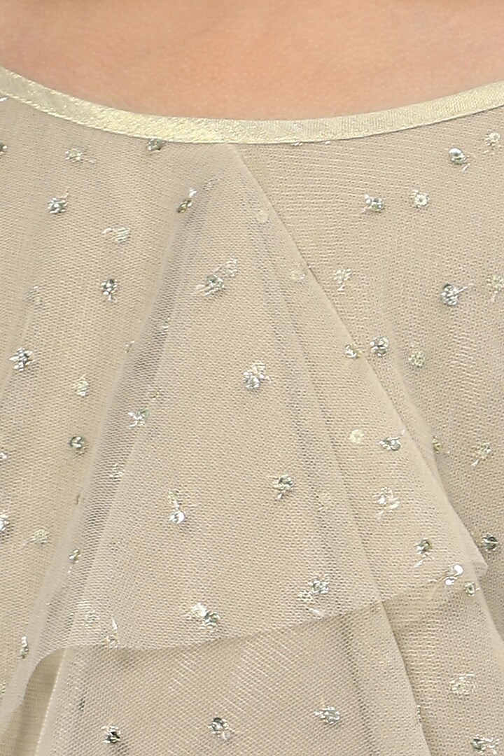 Pale Willow Green Lehenga Set For Girls by Mini Chic at Pernia's Pop Up Shop