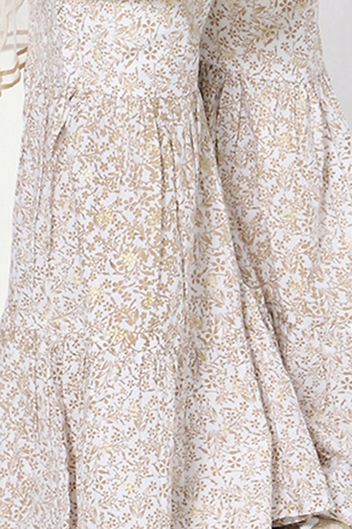 Lemon Yellow Embroidered Sharara Set For Girls by Mini Chic at Pernia's Pop Up Shop
