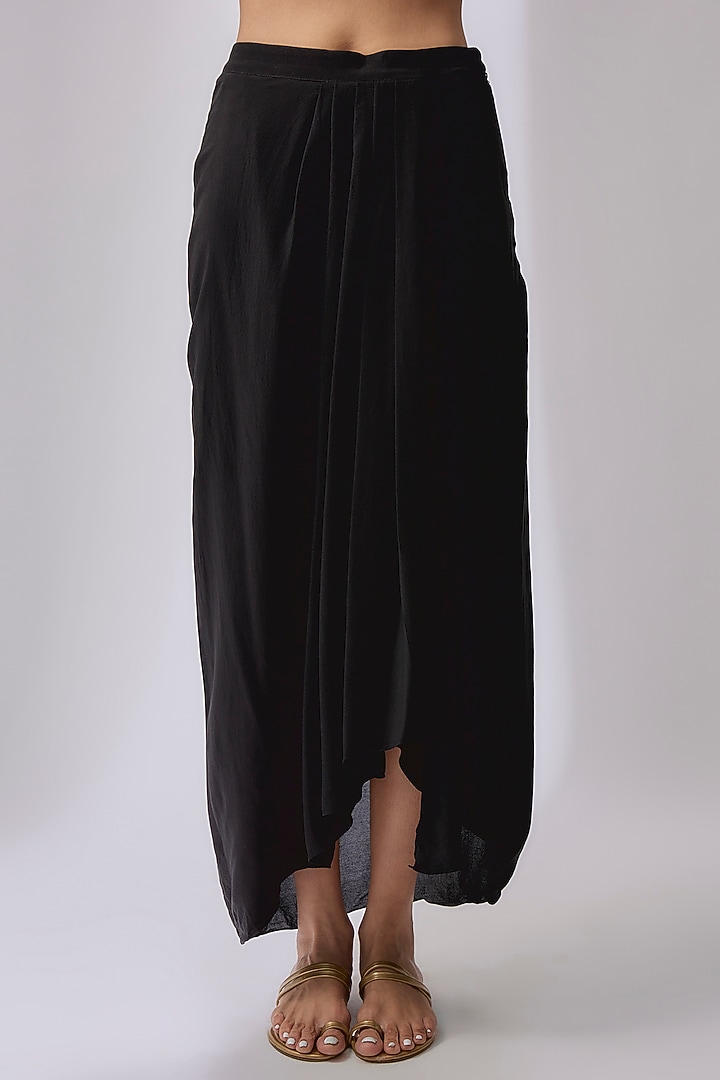 Black Organza Hand Embroidered Jacket Set by Midushi Bajoria at Pernia's Pop Up Shop