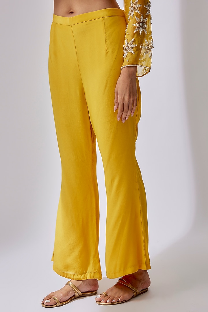 Bright Yellow Organza Co-Ord Set by Midushi Bajoria at Pernia's Pop Up Shop