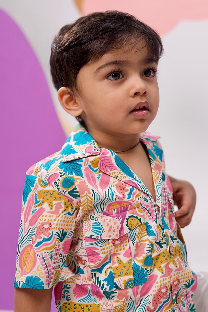 Multi-colored Organic Cotton Printed Shirt For Boys by Miko Lolo at Pernia's Pop Up Shop