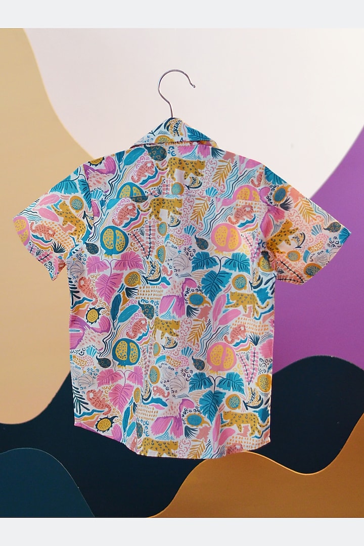 Multi-colored Organic Cotton Printed Shirt For Boys by Miko Lolo at Pernia's Pop Up Shop