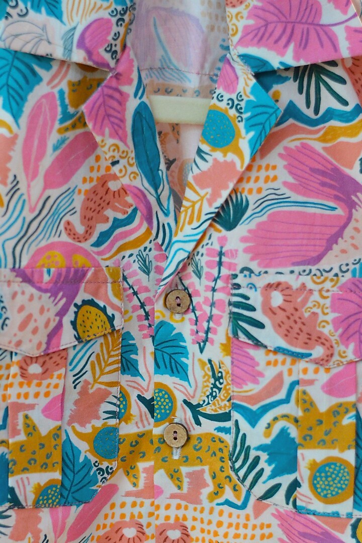 Multi-colored Organic Cotton Printed Shirt For Boys by Miko Lolo at Pernia's Pop Up Shop