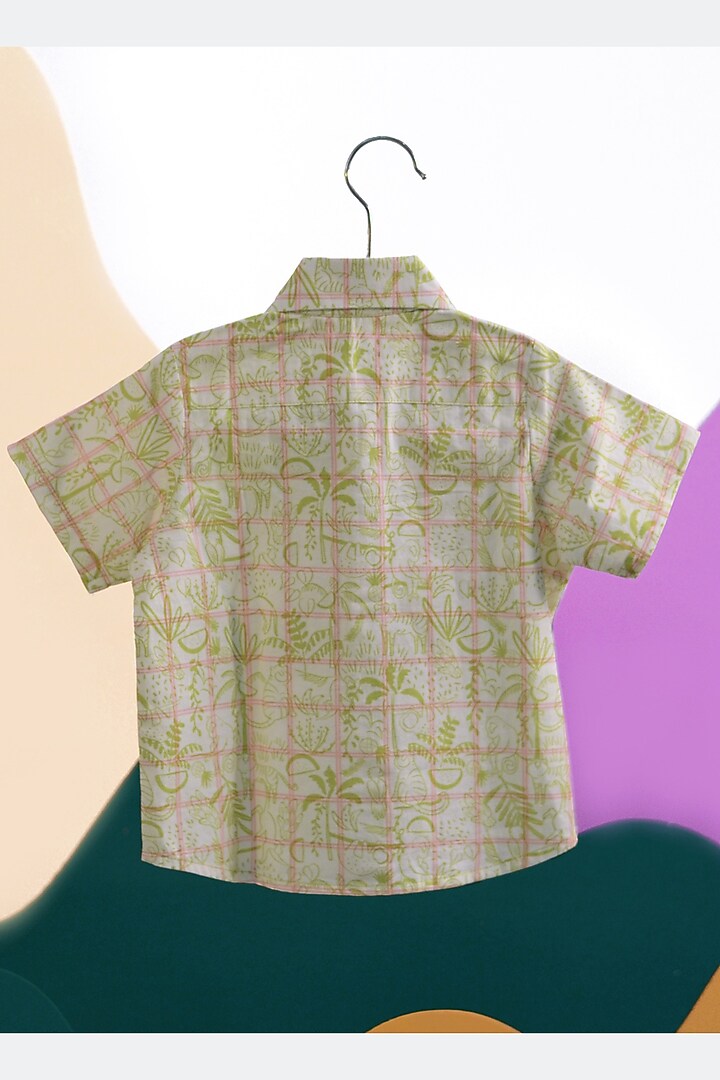 Off-White Organic Cotton Printed Shirt For Boys by Miko Lolo at Pernia's Pop Up Shop