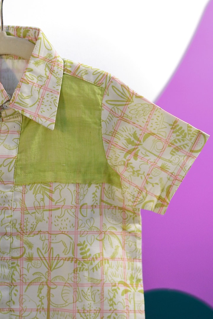 Off-White Organic Cotton Printed Shirt For Boys by Miko Lolo at Pernia's Pop Up Shop