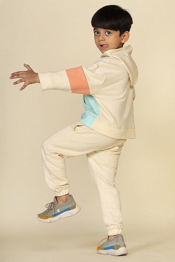 Off-White Cotton Fleece Pants For Boys by Miko Lolo at Pernia's Pop Up Shop
