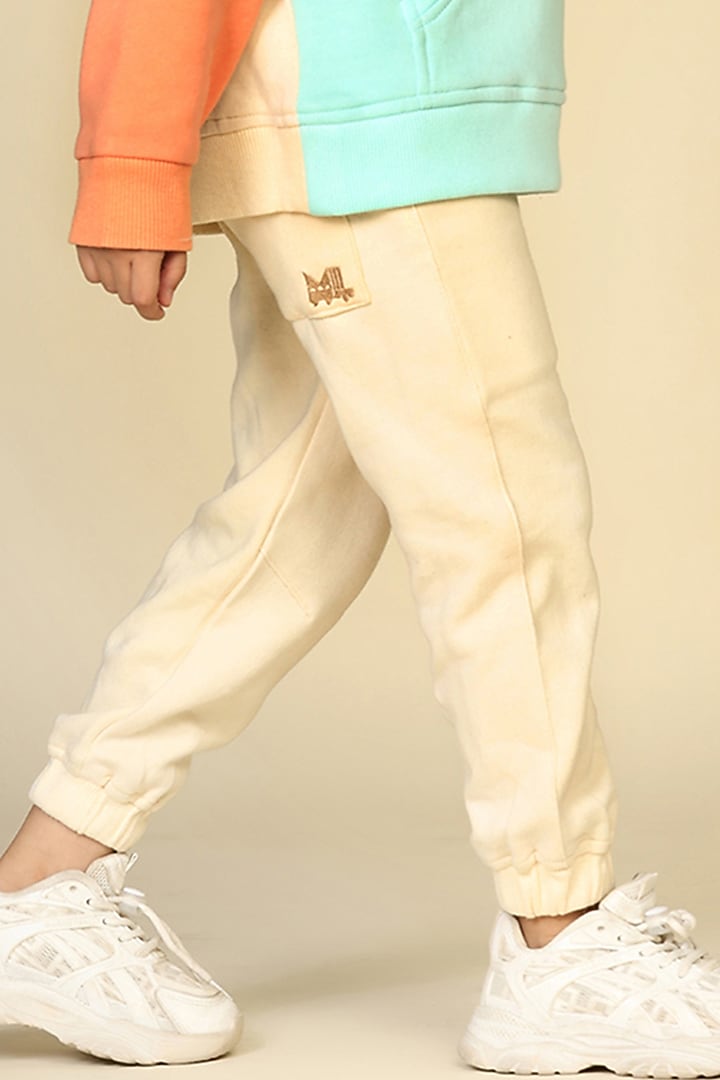 Off-White Cotton Fleece Pants For Boys by Miko Lolo at Pernia's Pop Up Shop