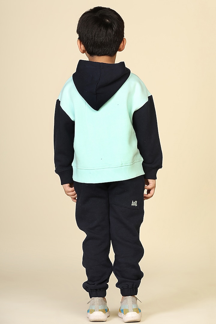 Dark Blue Cotton Fleece Pants For Boys by Miko Lolo at Pernia's Pop Up Shop