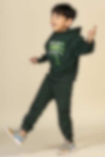 Dark Green Cotton Fleece Pant Set For Boys by Miko Lolo at Pernia's Pop Up Shop