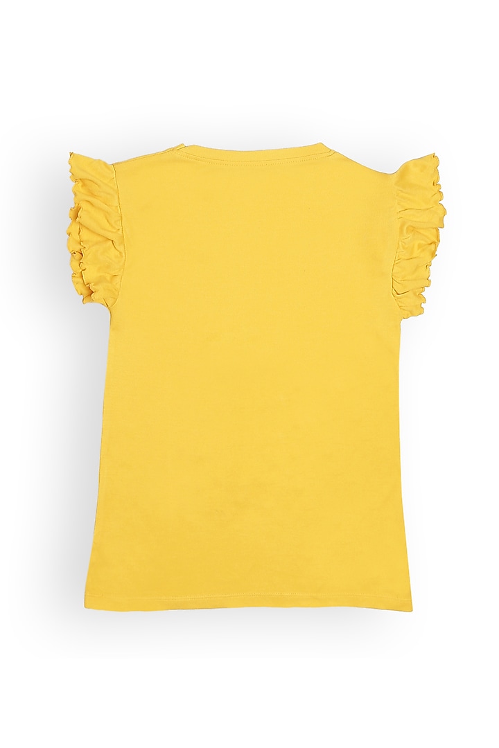 Yellow Embroidered Top For Girls by Miko Lolo at Pernia's Pop Up Shop