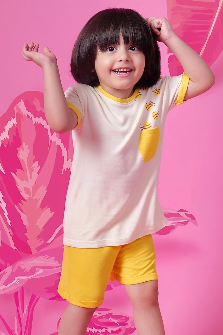 Yellow Bamboo Shorts For Boys by Miko Lolo at Pernia's Pop Up Shop