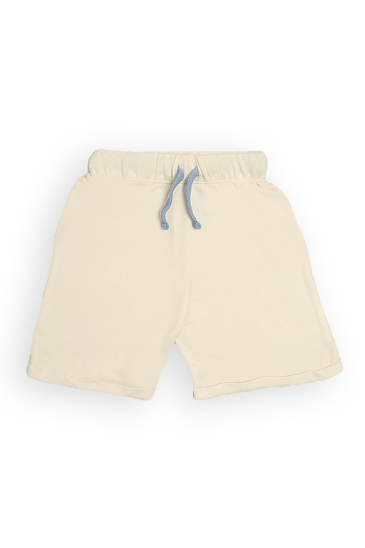 Off-White Bamboo Shorts For Boys by Miko Lolo at Pernia's Pop Up Shop