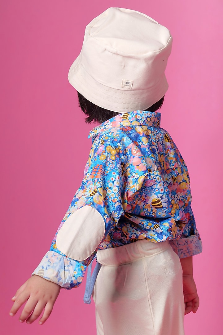Blue Cotton Printed Shirt For Boys by Miko Lolo at Pernia's Pop Up Shop