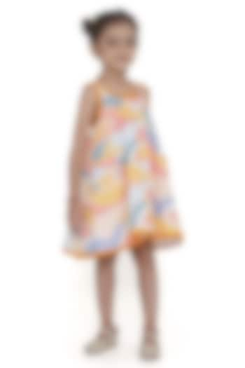 Multi-Colored Cotton Printed Dress For Girls by Miko Lolo at Pernia's Pop Up Shop