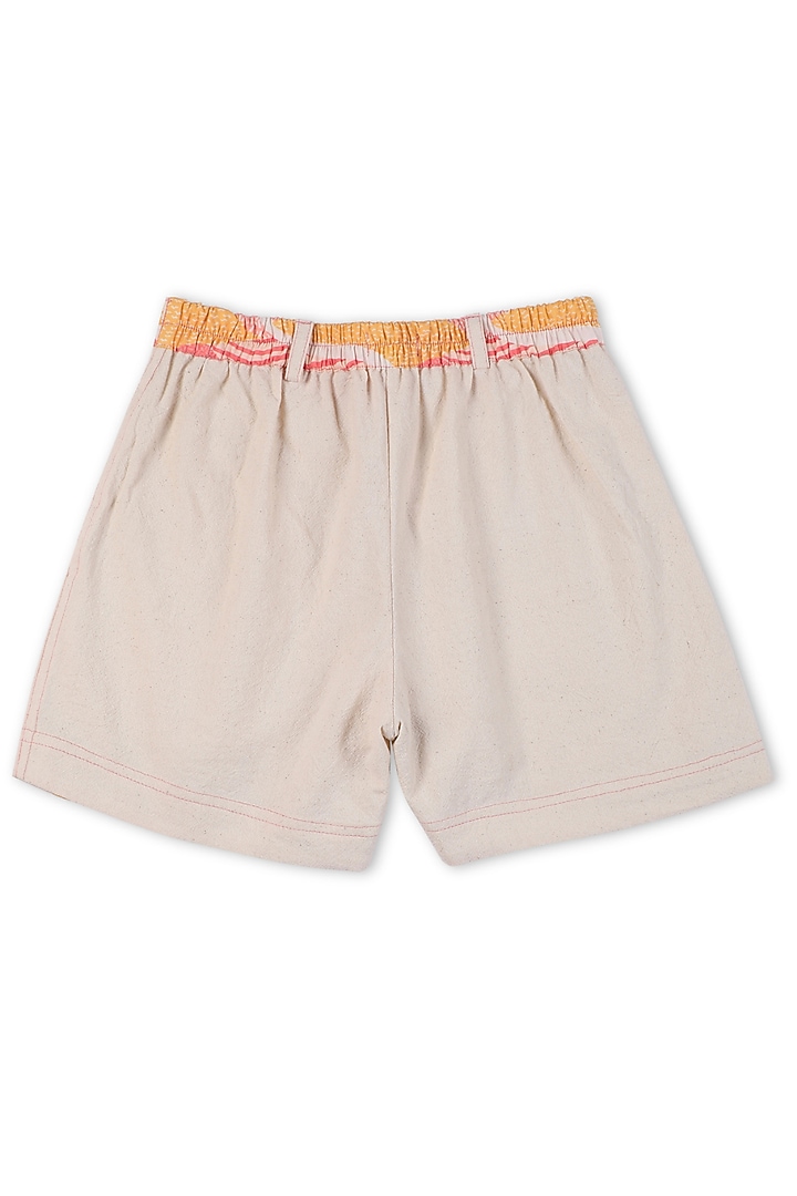 Off-White Crushed Cotton Shorts For Girls by Miko Lolo at Pernia's Pop Up Shop