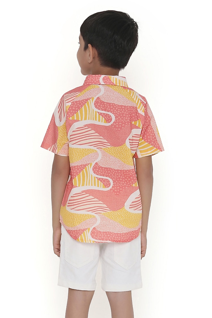 Pink Organic Cotton Printed Shirt For Girls by Miko Lolo at Pernia's Pop Up Shop