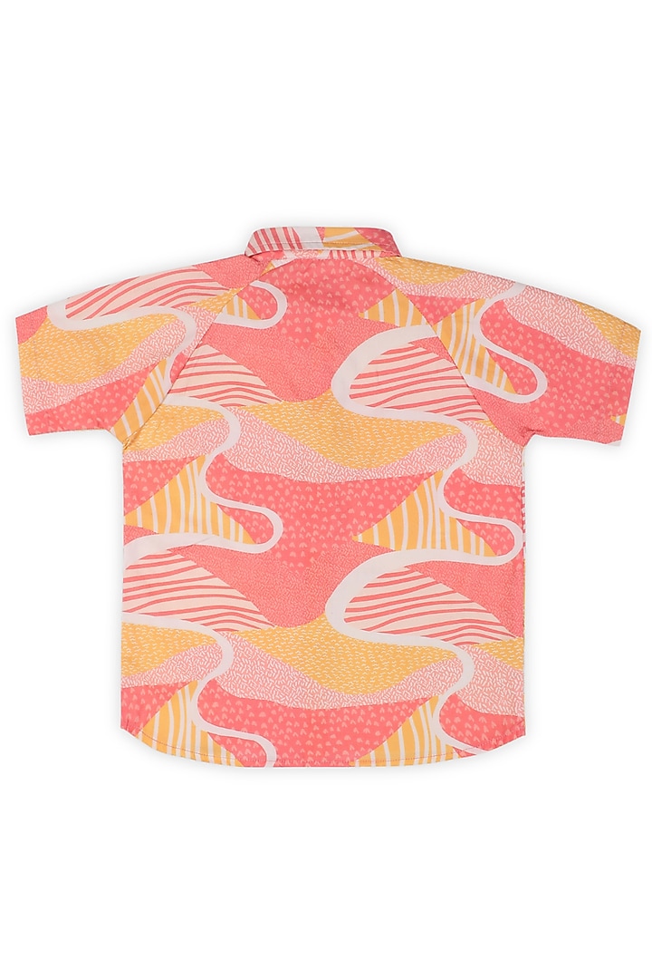 Pink Organic Cotton Printed Shirt For Girls by Miko Lolo at Pernia's Pop Up Shop