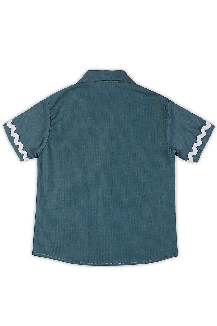 Green Cotton Shirt For Boys by Miko Lolo at Pernia's Pop Up Shop