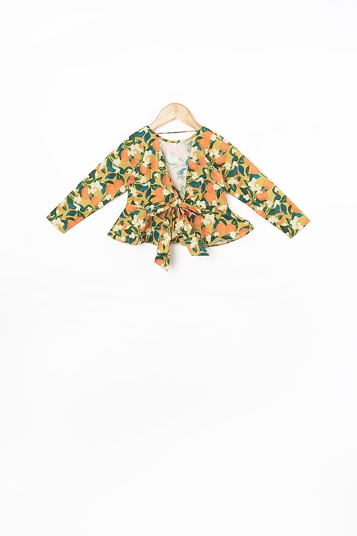 Multi-Colored Floral Printed Peplum Top For Girls by Miko Lolo at Pernia's Pop Up Shop