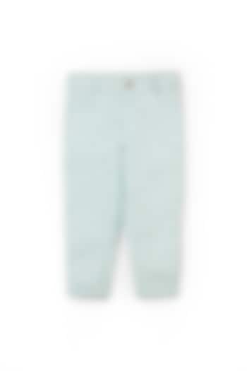 Powder Blue Printed Pants by Miko Lolo