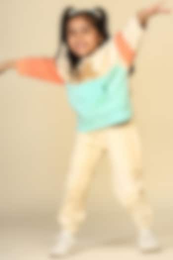 Off-White Cotton Fleece Pant Set For Girls by Miko Lolo at Pernia's Pop Up Shop