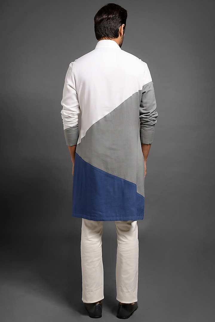 Multi Colored Kurta With Side Opening by Mitesh Lodha at Pernia's Pop Up Shop