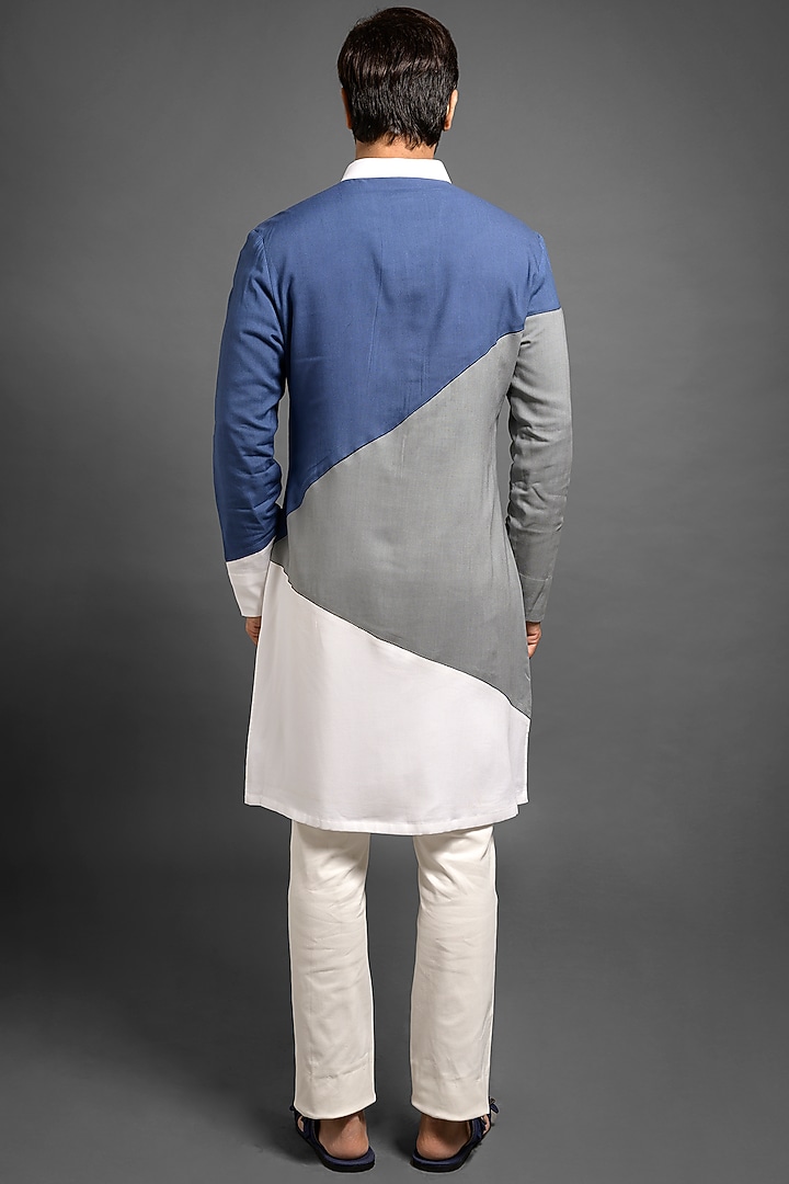 Multi Colored Viscose Kurta by Mitesh Lodha at Pernia's Pop Up Shop