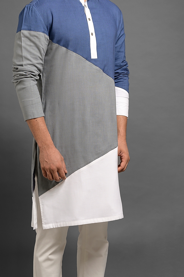Multi Colored Viscose Kurta by Mitesh Lodha at Pernia's Pop Up Shop