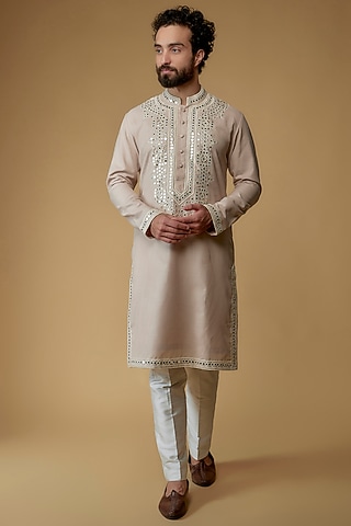 Blush Spun Mirror Pattern Kurta by MILO by Miloni Shah