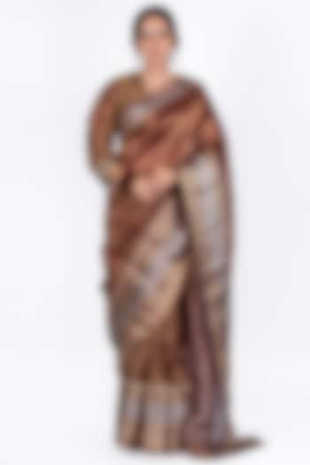 Copper Tissue Silk Digital Printed Saree by Mimamsaa