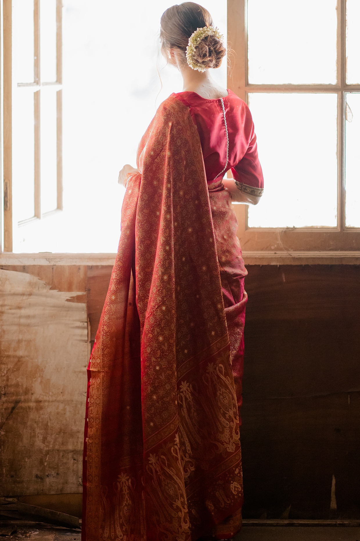 Electric blue handloom pure silk Banarsi Tanchoi Saree